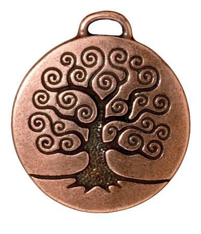 Antiqued Copper Tree of Life Pendant (26x24mm) - The Bead Chest