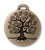 Antiqued Brass Tree of Life Pendant (26x24mm)
