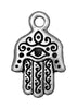 Antiqued Silver Hamsa Hand Charm (21x13mm)