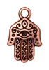 Antiqued Copper Hamsa Hand Charm (21x13mm)
