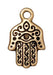 Antiqued Gold Hamsa Hand Charm (21x13mm) - The Bead Chest