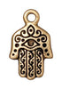 Antiqued Gold Hamsa Hand Charm (21x13mm)