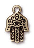 Antiqued Brass Hamsa Hand Charm (21x13mm)