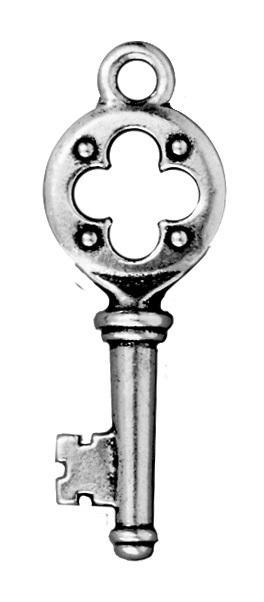Antiqued Silver Key Charm (32x12mm) - The Bead Chest