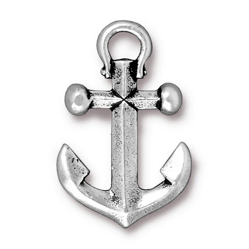 Antiqued Silver Anchor Charm (27x18mm) - The Bead Chest