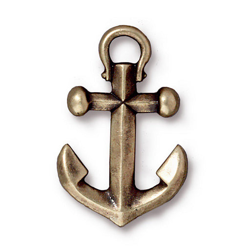 Antiqued Brass Anchor Charm (27x18mm) - The Bead Chest