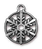 Antiqued Silver Snowflake Charm (24x19mm)