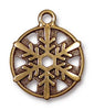 Antiqued Gold Snowflake Charm (24x19mm)