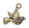 Antiqued Brass Peace Dove Charm (19x19mm)