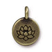Antiqued Brass Lotus Charm (16x12mm) - The Bead Chest
