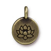 Antiqued Brass Lotus Charm (16x12mm)