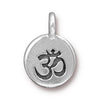 Antiqued Silver Om Charm (16x12mm)
