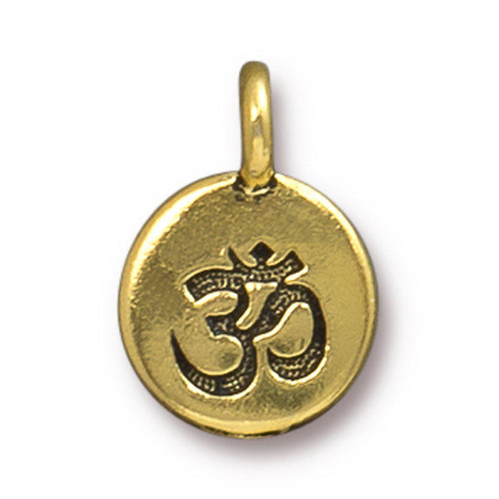 Antiqued Gold Om Charm (16x12mm) - The Bead Chest
