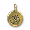 Antiqued Gold Om Charm (16x12mm)