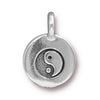 Antiqued Silver Yin Yang Charm (16x12mm)