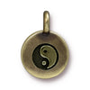 Antiqued Brass Yin Yang Charm (16x12mm)