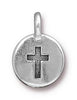 Antiqued Silver Cross Charm (16x12mm)