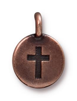 Antiqued Copper Cross Charm (16x12mm) - The Bead Chest