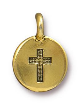 Antiqued Gold Cross Charm (16x12mm) - The Bead Chest
