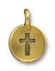 Antiqued Gold Cross Charm (16x12mm)