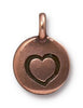 Antiqued Copper Heart Charm (16x12mm)