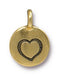 Antiqued Gold Heart Charm (16x12mm) - The Bead Chest