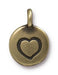Antiqued Brass Heart Charm (16x12mm) - The Bead Chest