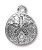 Antiqued Silver Sand Dollar Charm (21x17mm)