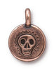 Antiqued Copper Skull Charm (16x12mm)