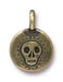 Antiqued Brass Skull Charm (16x12mm) - The Bead Chest
