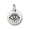Antiqued Silver Evil Eye Charm (16x12mm)