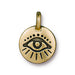 Antiqued Gold Evil Eye Charm (16x12mm) - The Bead Chest