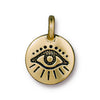 Antiqued Gold Evil Eye Charm (16x12mm)