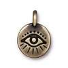 Antiqued Brass Evil Eye Charm (16x12mm)