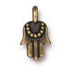 Antiqued Brass Miniature Hamsa Charm (12x7mm)