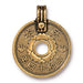 Antiqued Gold Asian Coin Charm (25x21mm) - The Bead Chest