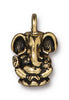 Antiqued Gold Ganesh Charm (18x12mm)