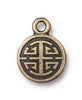 Antiqued Brass Chinese Lu Charm (15x11mm)