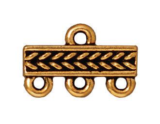 Antiqued Gold 3-1 Braided Link (15x10mm) - The Bead Chest