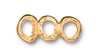 Gold Intermix 3 Ring Bar Link (18x8mm)