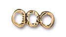 Antiqued Gold Intermix 3 Ring Bar Link (18x8mm) - The Bead Chest