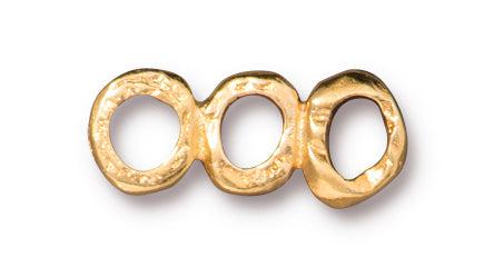 Gold Intermix 3 Ring Bar Link (18x8mm) - The Bead Chest