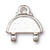 White Bronze Plated Hammertone Stitch-In Link (21x13mm)