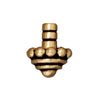 Antiqued Gold Beaded Glue-In Bead Cap (9x7mm)
