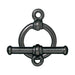 Midnight Black Bar & Ring Toggle Clasp Set (12mm) - The Bead Chest