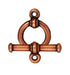 Antiqued Copper Fancy Bar & Ring Toggle Clasp Set (12mm) - The Bead Chest