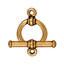 Antiqued Gold Fancy Bar & Ring Toggle Clasp Set (12mm) - The Bead Chest