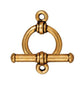 Antiqued Gold Fancy Bar & Ring Toggle Clasp Set (12mm)