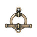 Antiqued Brass Fancy Bar & Ring Toggle Clasp Set (12mm) - The Bead Chest