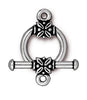 Antiqued Silver Leaf Bar & Ring Toggle Clasp Set (16mm)